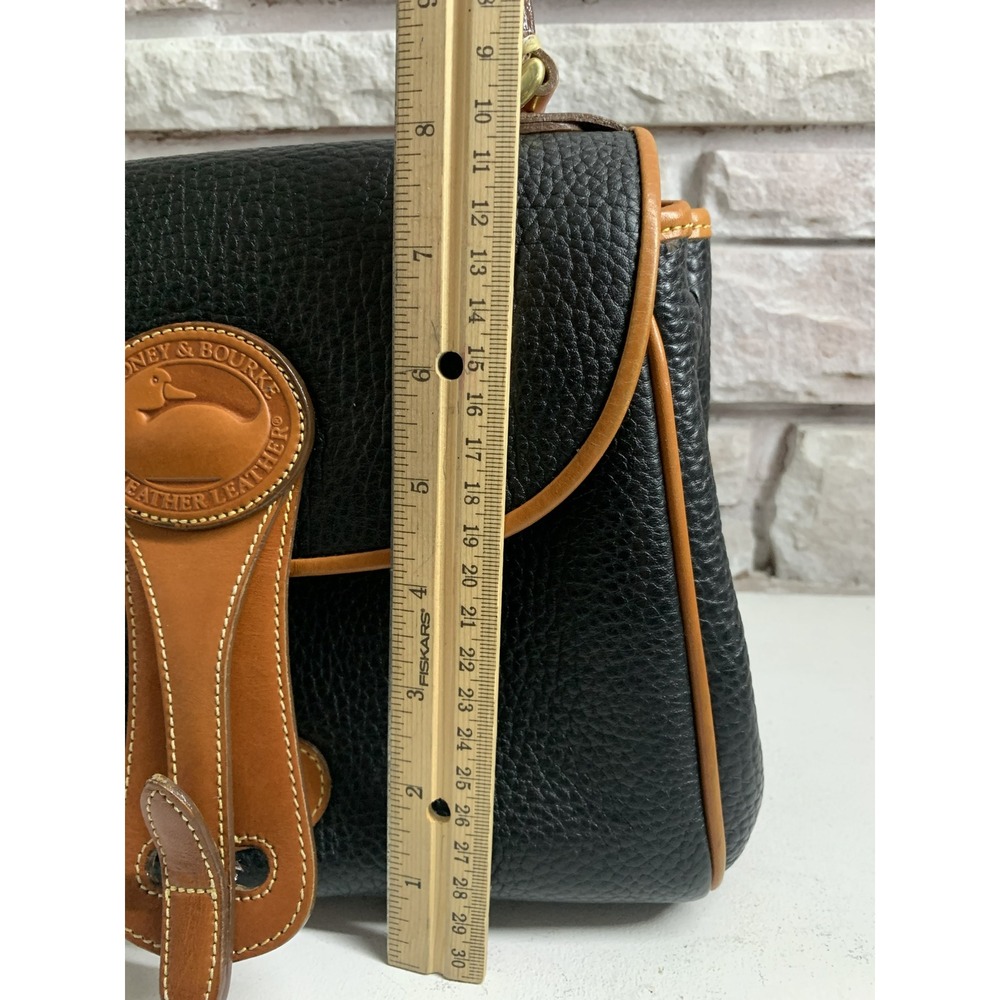 Dooney & Bourke All Weather Leather Vintage Top Handle Bag Black British Tan - Picture 15 of 15